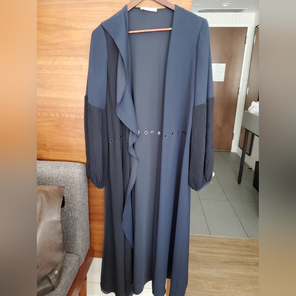 Sz 6 Adeam wrap grommeted dress with puff sleeve